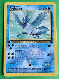 Articuno 17/62 1st Edition Fossil Rare Pokemon WOTC 1999 NM - Image 1