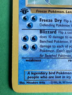 Articuno 17/62 1st Edition Fossil Rare Pokemon WOTC 1999 NM - Image 4