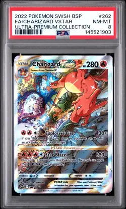 PSA 8 2022 Pokemon Swsh UPC Black Star Promo #262 Fa/Charizard Vstar - Image 1