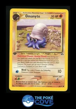 Omanyte 60/75 | Neo Discovery 1st Edition | Pokemon Common Yuka Morii | MP - Image 1