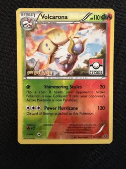Pokemon Steam Siege League Promo Volcarona 1st Place NM - Image 1