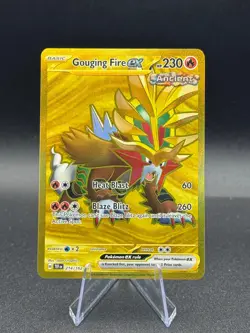 Pokemon TCG Gouging Fire EX 214/162 Hyper Rare NM New Gold SV05 Temporal Forces - Image 1