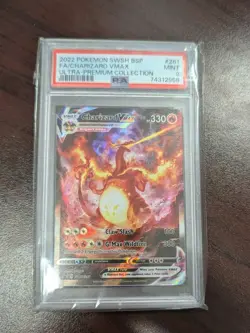 2022 POKEMON SWSH BLACK STAR PROMO SWSH261 FULL ART/CHARIZARD VMAX PSA 9 - Image 1