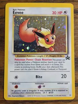 Pokemon Wotc Black Star Promo # 11 HOLO EEVEE,,,not played,,, - Image 1