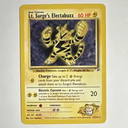 Pokemon Lt. Surge's Electabuzz 60HP Rare Regular Gym Heroes 27/132 2000 English - Image 1