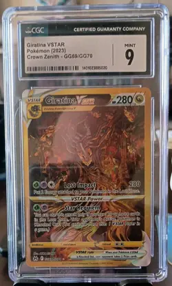 2023 Pokemon Crown Zenith Giratina Vstar GG69/GG70 CGC 9 Mint - Image 1