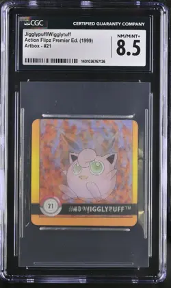 Vintage 1999 Artbox Pokemon Action Flipz Jigglypuff/Wigglytuff CGC 8.5 - Image 1