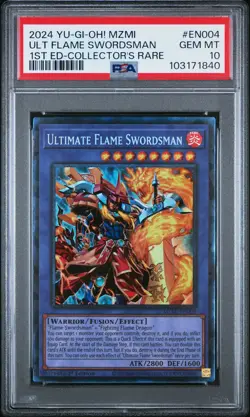 Yugioh MZMI-EN004 Ultimate Flame Swordsman Collectors Rare 1st Edition PSA 10 - Image 1