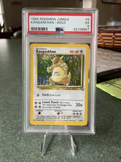 1999 Pokemon TCG Kangaskhan Jungle Holo Rare Card 5/64 PSA 5 - Image 1