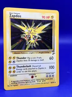 Base Set 2 Pokemon Card Zapdos Holo Rare 20/130 MP+ - Image 3