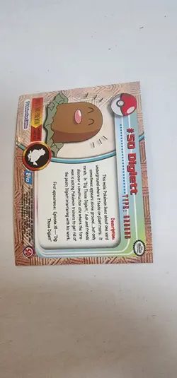 DIGLETT #50, Series 1 - 2000, Topps TV Animation Edition Chrome Pokemon Card - Image 3