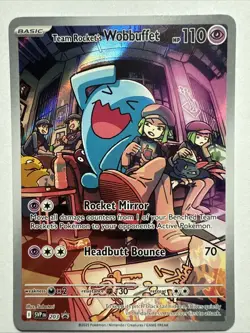 Pokemon Card Team Rocket’s Wobbuffet SVP 203 Destined Rivals - Image 1