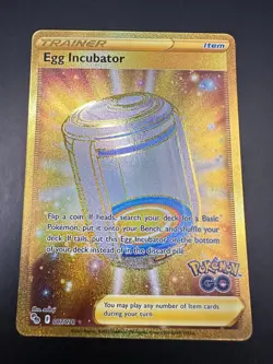 Pokemon Go Gold Holo Egg Incubator Card TCG Secret Rare 087/078 - Image 1