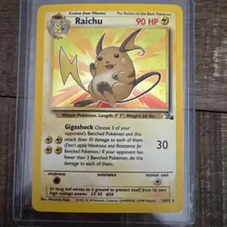 Raichu 14/62 Fossil Holo Rare Pokemon Card TCG - Image 1