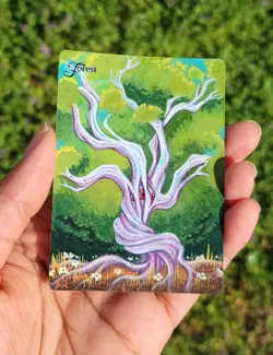 MTG Altered Art Hand Painted Card: Forest - Image 1