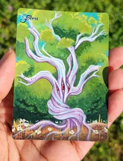 MTG Altered Art Hand Painted Card: Forest - Image 3