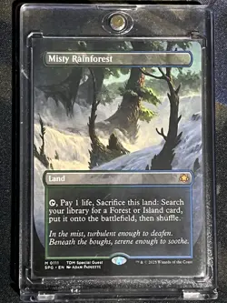 Misty Rainforest - Borderless - Mtg - SPG - w/MagCase - NearMint! - Image 1