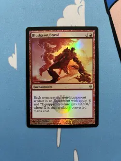 Foil Bludgeon Brawl MTG New Phyrexia Magic The Gathering TCG 2011 - Image 1