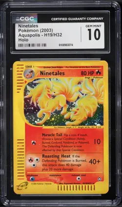 Pokemon Ninetales Aquapolis Holo Rare #H19 CGC 10 Gem Mint - Image 1