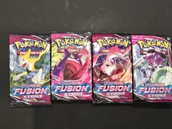 Pokemon 2021 Sword & Shield Fusion Strike Booster Pack Lot X4 Artset SwSh - Image 1