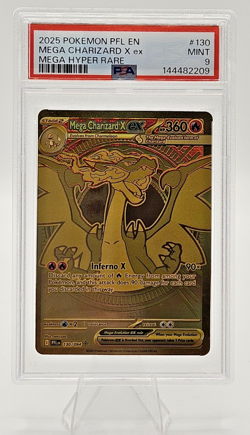 2025 POKEMON PFL EN-PHANTASMAL FLAMES MEGA HYPER RARE MEGA CHARIZARD X EX PSA 9 - Image 1