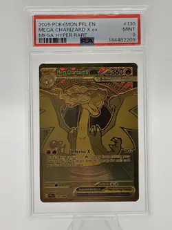 2025 POKEMON PFL EN-PHANTASMAL FLAMES MEGA HYPER RARE MEGA CHARIZARD X EX PSA 9 - Image 2