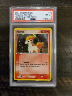 2004 Pokemon Ponyta #76 Reverse Holo EX Fire Red Leaf Green PSA 8 - Image 1