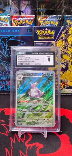 Nidoking 174/165 Illustration Rare Pokemon 151 English CGC 9 Mint - Image 1