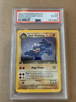 RARE! Pokemon Rocket 10 Dark Machamp Holo 1ST EDITION 2000 PSA 6 EXCELLENT MINT - Image 1