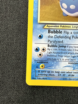Pokemon TCG Light Azumarill 13/105 Neo Destiny Holo Lightly Played - Image 3