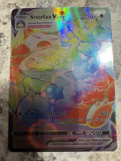Pokemon Snorlax VMAX Secret Rare Full Art Holo Swsh01 206/202 English - Image 1