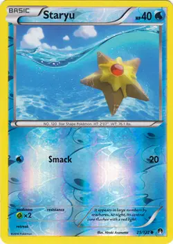 Pokemon - Staryu - 25/122 - Common - Reverse Holo - XY - BREAKPoint - NM - Image 1