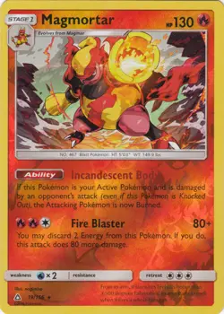 Pokemon - Magmortar - 19/156 - Holo Rare - Reverse Holo - Sun and Moon Ultra Pri - Image 1
