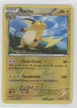 Raichu Reverse Foil Pokemon XY Base Set #43 - Image 1
