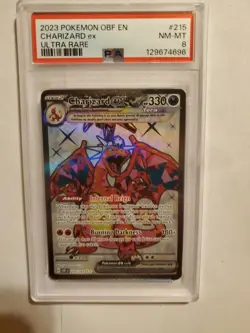 2023 Pokemon OBF # 215 Charizard Ultra Rare PSA 8 NM-MT - Image 2