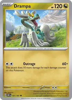 Drampa OBF 161/197 Pokemon SV03: Obsidian Flames Uncommon Reverse Holofoil EN NM - Image 1