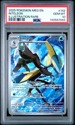 2025 Pokemon Mega Evolution Inteleon Illustration Rare PSA 10 #142/132 - Image 1