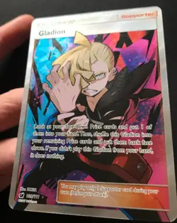 Gladion 109/111 Crimson Invasion SM FULL ART Trainer RARE HOLO Pokemon Card NM - Image 3