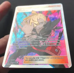 Gladion 109/111 Crimson Invasion SM FULL ART Trainer RARE HOLO Pokemon Card NM - Image 4
