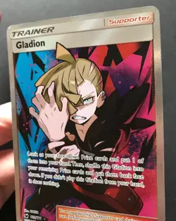 Gladion 109/111 Crimson Invasion SM FULL ART Trainer RARE HOLO Pokemon Card NM - Image 5