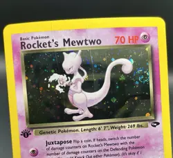 Rocket’s Mewtwo 14/132 [1st Edition w/ SWIRL] Gym Challenge Vintage WOTC Pokemon - Image 5