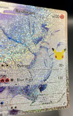 Reshiram 113/114 Celebrations: Classic Collection Full Art Holo Pokemon TCG NM/M - Image 4