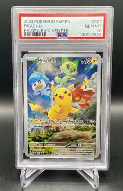 PSA 10 Pikachu 027 Paldea Evolved Exclusive Black Star Promo Pokemon GEM MINT - Image 1