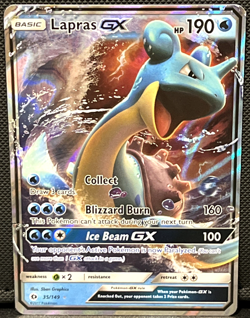 Lapras GX 35/149 Full Art Holo - Sun & Moon Base Set - NM - Pokemon TCG - Image 1