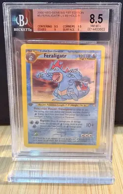 Pokemon Feraligatr 1st Edition Neo Genesis Holo BGS 8.5 NM-MT+ WOTC 2000 #5 - Image 1