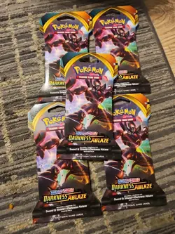 Pokemon Sword And Shield Darkness Ablaze Expansion 5 Packs - Image 1