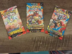 Pokemon TCG Pack Sealed Booster Mega Evolution Scarlet Violet Surging Sparks 3 - Image 1