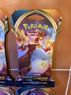 Pokemon TCG: Sword & Shield Darkness Ablaze Sleeved 4 Booster Packs (SEALED/NEW) - Image 3