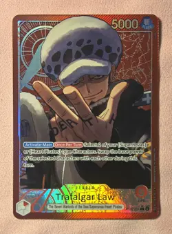 One Piece Trafalgar Law OP14-001 Leader Card Azures Seas Seven - Image 1