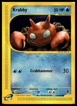 Krabby 115/165 Expedition e-Reader NonHolo Pokemon Card | LP - Image 1